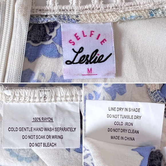 Selfie Leslie Long Sleeve Maxi Dress in Cream & Blue • M - Picture 8 of 9